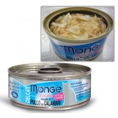 Monge Delicate Chicken with Calamari 80g 1 Carton (24 cans)